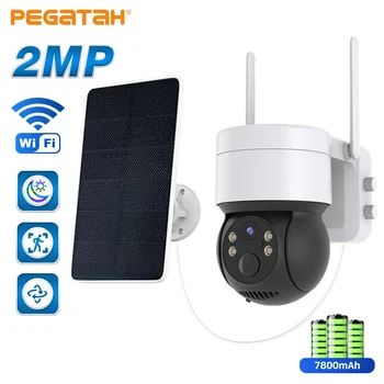 napelemes PTZ kültéri IP kamera 1080P HD WiFi vezeték nélküli biztonság beépített akkumulátor megfigyelő kamera hangos riasztás CCTV iCsee