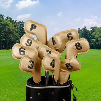 10x Golf Iron fejfedő készlet felnőtt divatfelszerelés PU golf vas fejvédő