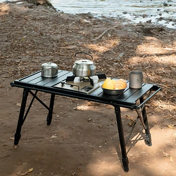 Kültéri tojástekercs asztal hordozható állítható piknik grillasztal Könnyű alumíniumötvözet asztal Camping összecsukható IGT asztal Új