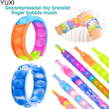 YUXI 1db Pops Bubble Egyszerű gödröcske játék a Fidget Anti Stress Relief szilikon karkötő szorongásos érzékszervi autista gyermekek számára