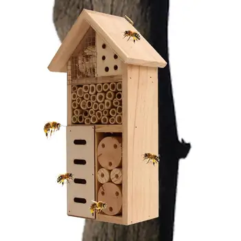 Méhház Rovarház Fa rovarhotel Természetes fészkelő élőhely kültéri kerthez Udvar méh pillangó