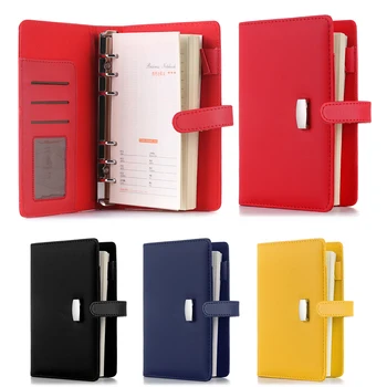 A6 A7 6 gyűrűs iratrendező PU csíptetős notebook bőr Laza levél Notebook borító Napirendtervező Szervező Iskolai irodai irodaszerek