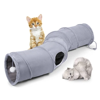 Macskaalagút beltéri játéklabdával S-alakú összecsukható macska játék, kiskutya, cica, cica, nyúl