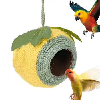 Kókusz madárház Lélegző veréb Ketrec Kézzel készített természetes kókuszdióhéj papagájok Alvó fészek Kis madarak ketrec kiegészítők