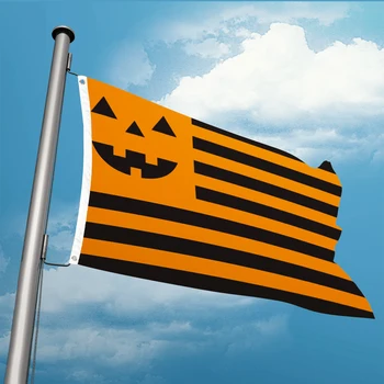 Boldog Halloween tök zászló fesztivál kültéri 3ft x 5ft poliészter banner repülő kettős behatolású beltéri beltéri kültéri használatra