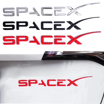 1 darab Piros Spacex 3D jelvény Model 3 S X Y matricák Autó kiegészítők Autó hátsó csomagtérfedél embléma