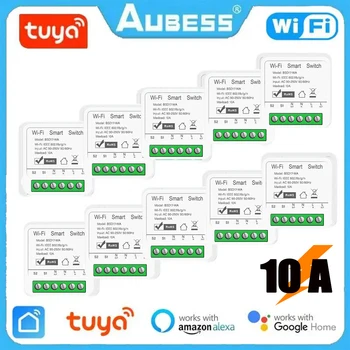 AUBESS 10A Wifi Smart Switch 2-utas vezérlés Mini Wifi relé Intelligens háztartási készülék automatizálási megszakító Alexa Alice Google Home