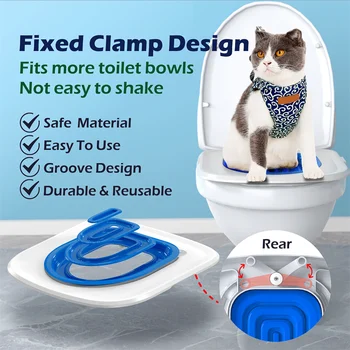 Cat WC oktató kisállat WC képzés Kisállat WC edzőkészlet Kompatibilis minden méretű és formájú WC-vel Otthoni használatra Kisállat