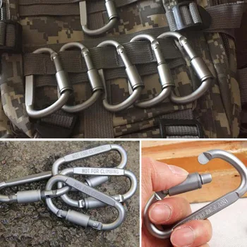Hot Sale 6db / Lot Travel Kit Kemping felszerelés Ötvözött alumínium túlélési felszerelés Hegyi horog Mosqueton karabiner
