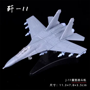 Mini kínai J-11 vadászrepülőgép Műanyag modell puzzle építőfigura játékok katonai rajongóknak asztali díszek