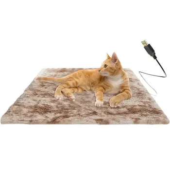 Kisállat fűtőtakaró állandó hőmérsékletű kutya macska téli fűtőpad USB tápellátású fűtött szőnyeg beltéri kültéri kutyaház ládához