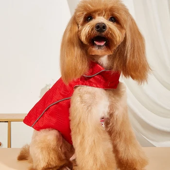 Red Pet Dog Cat Raincoat Furry Friend Kényelmes és száraz fényvisszaverő vízálló kutyakabát