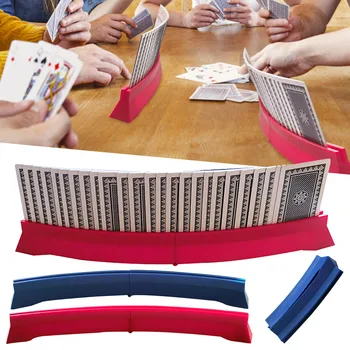 Kártyatartók kártyázáshoz Kihangosító ívelt, összecsukható műanyag játékkártya-tartó gyerekeknek Időseknek 1 csomag kezek társasjáték