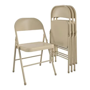 BOUSSAC Acél összecsukható szék (4 darabos csomag), bézs