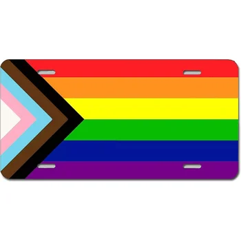 Szivárvány minták Meleg LGBT büszkeség zászló Rendszám Újdonság rendszám Alumínium férfiaknak Női 12x6 hüvelykes rendszámtábla fedél