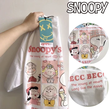 Snoopy póló női nyári rövid ujjú felső anime túlméretezett pamut pulóver póló lány alkalmi streetwear ingek ruhák ajándék