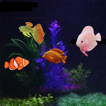 Mesterséges akváriumi hal dekorációk Szilikon szimuláció Mozgó lebegő valósághű hal élénk színek Hal kisállat kellékek