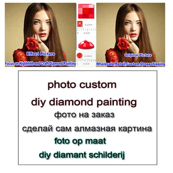 Privát Testreszabott 5D DIY gyémántfestés Teljes fúrómozaik egyedi fotó 5D gyémánt hímzés festés kézimunka művészet