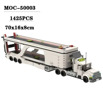 Új MOC-50003 építőelem 8 rácsos autószállítás Nagy fúrógép Teherautó puzzle összeszerelési modell Felnőtt és gyermek játék ajándék