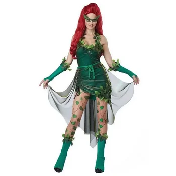 Szexi méreg Borostyán női jelmez Halálos szépség Halloween cosplay díszes ruha