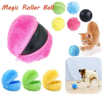 5db/set Magic Roller Ball aktiválás Automatikus labda Kutya macska interaktív vicces rágás plüss elektromos guruló labda kisállat kutya macska játék