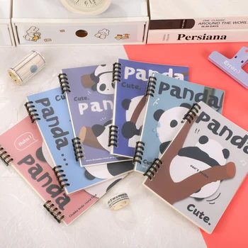 60 lap/ könyv 10 lyuk PP Külső gyűrű Panda Laza lapú könyv Kawaii A5/B5 notebook Kreatív DIY folyóirat dekoráció Írószerek