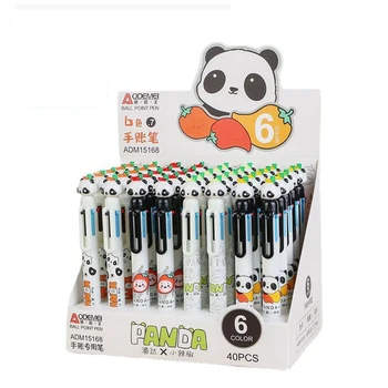 40 db/tétel Kawaii Panda 6 szín Golyóstoll Aranyos sajtó Golyóstollak Iskolai irodai írásszerek Írószerek Ajándék