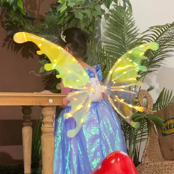 Pillangó angyal szárnyak Izzó manó szerepjáték Jelmez kellékek Szárnyak Gyerekek Halloween Party ajándékok Tündér szárny cosplay 88X56.5Cm