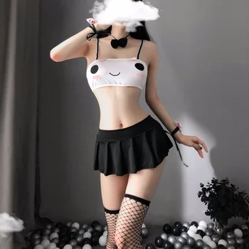 0259 Szexi fehérnemű hölgyeknek Macska cosplay anime szex Japán középiskolás lány Kawaii Mini szoknya ruha Vicces női show