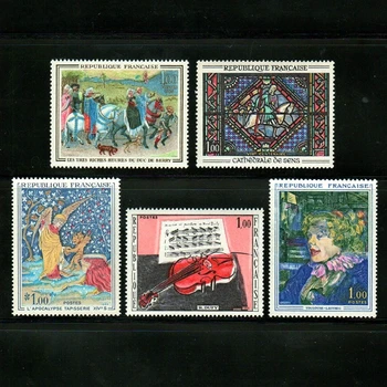 5db/set Új Franciaország postabélyeg 1965 Kárpit Festészet Művészet Gravírozás Postabélyegek MNH