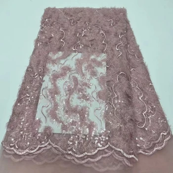 Kiváló minőségű divat francia hálós hímzés csipke szövet Afrikai nigériai flitterek Csipke szövet esküvői ruhához DIY varrás LR2320