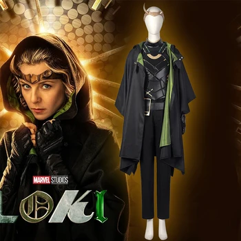 Legújabb Halloween Lady Loki cosplay jelmez Első évad Sylvie ruha Felnőtt szuperhősnő A variáns harci ruha