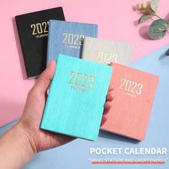 2023 Hordozható mini notebook 365 napos Pocket Notepad A7 Napi heti napirendtervező jegyzetfüzetek Irodaszerek Irodai tanszerek