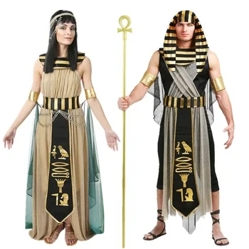Ókori Egyiptom Egyiptomi fáraó női jelmez Kleopátra király Cosplay királynő Karneváli Party Középkori pár Party Ruha