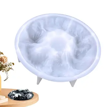 DIY hamutartó készítő készlet Kreatív 3D jéghegy alakú hamutartó forma DIY kézműves kőris tálca penész Kerek hamutartó formák díszek otthonra
