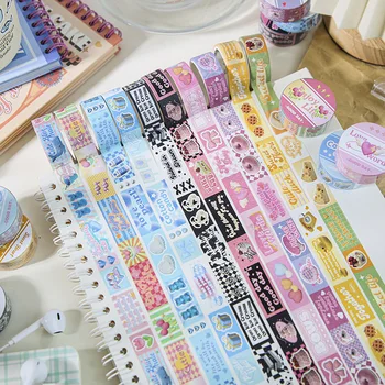 1 tekercs koreai magas szintű megjelenésű Washi szalag scrapbooking szalagok DIY dekorációs anyaghoz Kollázs naplózás