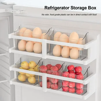 Hűtőszekrény Szervező doboz Snap-fit Design osztályozás Műanyag Kényelmes hűtőszekrény oldalsó ajtó Tároló doboz Otthoni konyhai kellékek