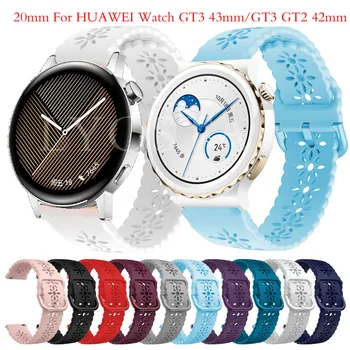 szilikon 20 mm-es csipke szíj HUAWEI Watch GT3 Pro 43 mm-es karkötőhöz Huawei Watch GT2 GT3 42mm/Honor Magic 2 42mm szíjhoz