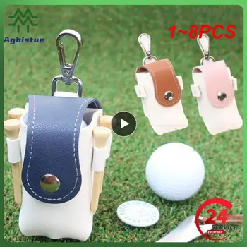 1~8PCS golflabda Mini táska PU bőr golfpólókkal Golflabda tasak Akassz deréktáskára Golf öv ajándék férjnek Golf sport