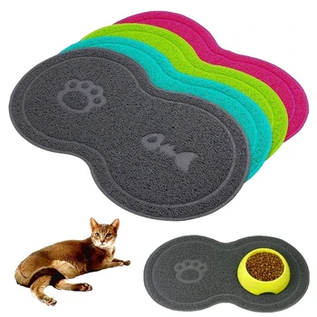 1db PVC tányéralátét macska tál szőnyeg kutya kisállat etetése víz étel étel tálca tiszta padló dropshippping